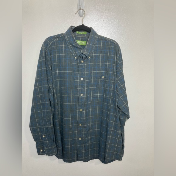 Orvis gray grid pattern long sleeve button down shirt. XL - Picture 2 of 4